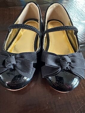 Janie and Jack Black Patent Mary Jane Dress Shoes with Bow